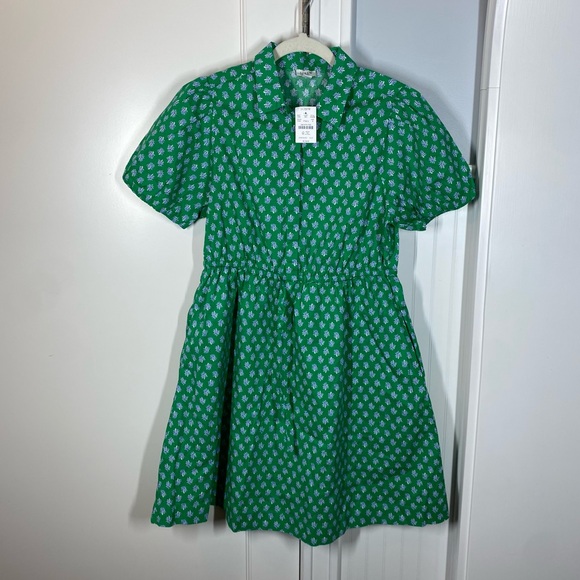 J. Crew factory Collared short-sleeve tie-waist mini dress Vintage Kelly White 8 - Picture 2 of 9